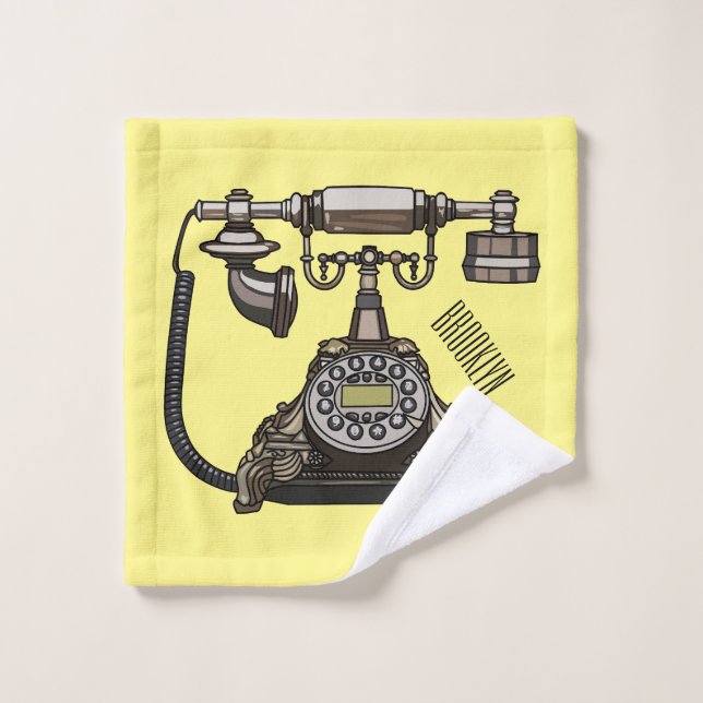 Conjunto De Toalhas Ilustração de desenho telefônico (Pano de lavar)