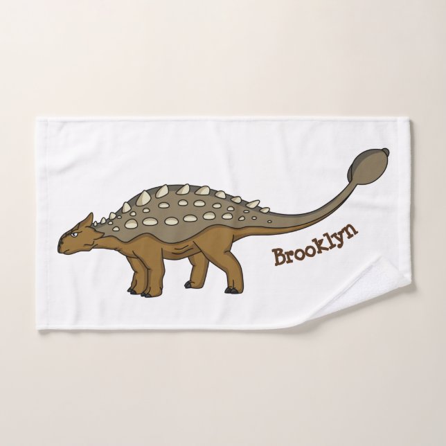 Conjunto De Toalhas Ilustração de dinossauro blindado Ankylosaurus (Toalha de mão)