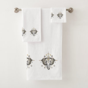 Conjunto De Toalhas Ilustração de elefante tribal