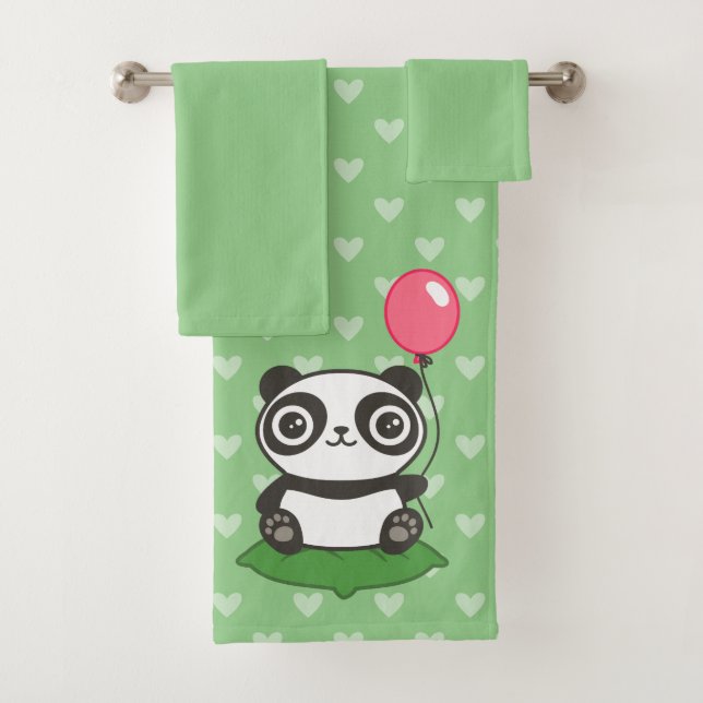 Conjunto De Toalhas Ilustração de Panda Bonita (Insitu)