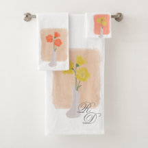 Ilustração de vaso floral botânico em aquarela