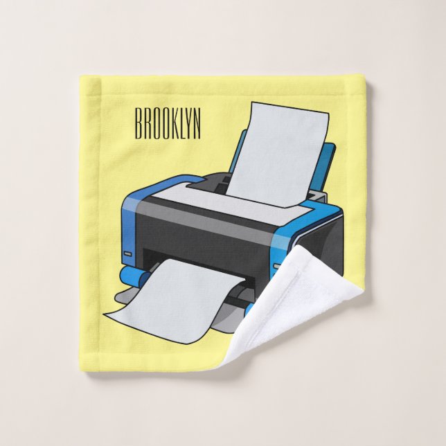 Conjunto De Toalhas Ilustração do desenho da impressora (Pano de lavar)