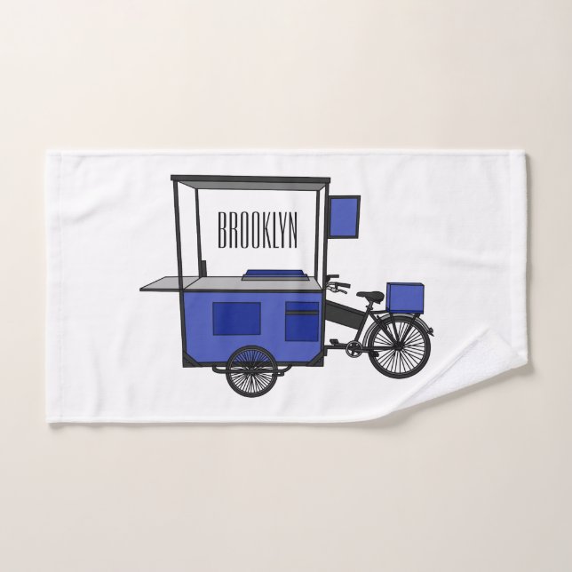 Conjunto De Toalhas ilustração do desenho do carrinho de comida (Toalha de mão)