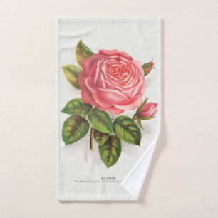 Conjunto De Toalhas Ilustração Floral Rosa Antiga Cottagecore