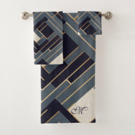 Conjunto De Toalhas Ilustração geométrica do Ouro