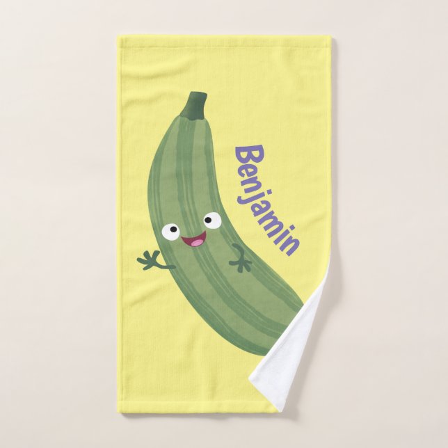 Conjunto De Toalhas Imagem de animação feliz da abobrinha (Toalha de mão)