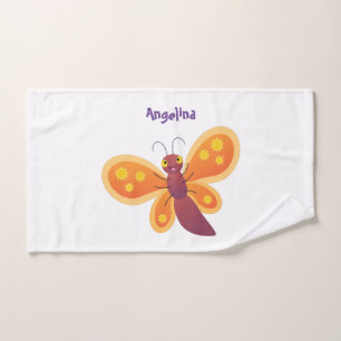 Conjunto De Toalhas Imagem de desenho animado de borboleta laranja fel