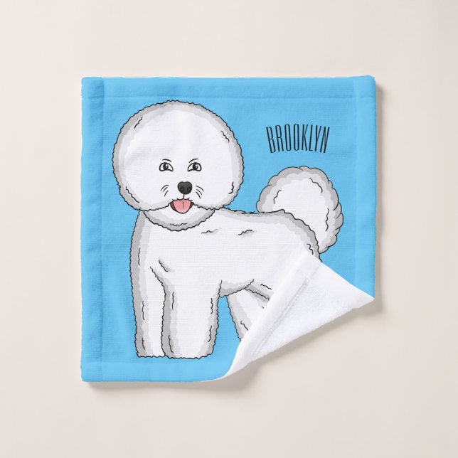 Conjunto De Toalhas Imagem de desenho animado de cachorro de frise de  (Pano de lavar)