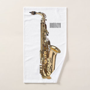 Conjunto De Toalhas Imagem de desenhos saxofônicos