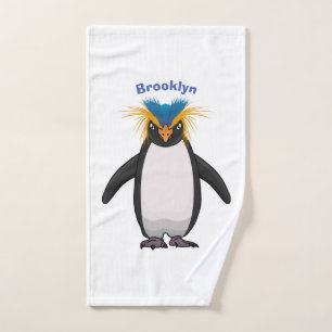 Conjunto De Toalhas Imagem do desenho animado de pinguim macarrão-bra