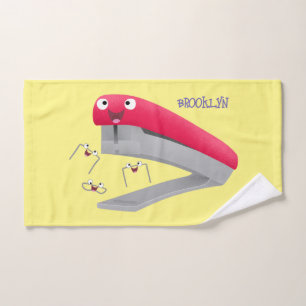 Conjunto De Toalhas Imagem do desenho animado vermelho-feliz grampeado