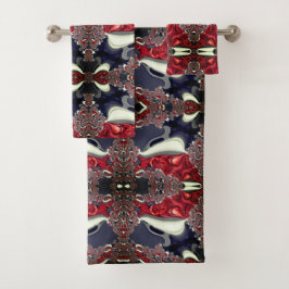 Conjunto De Toalhas Imagem espelhada gerando forma repetida, sobre bra