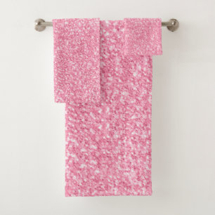 Conjunto De Toalhas Imagem impressa com purpurina rosa e brilhos