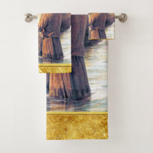 Conjunto De Toalhas Imagem uma do baptismo do Jesus Cristo
