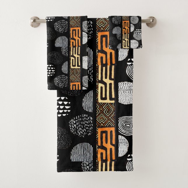 Conjunto De Toalhas Impressão africano (Insitu)