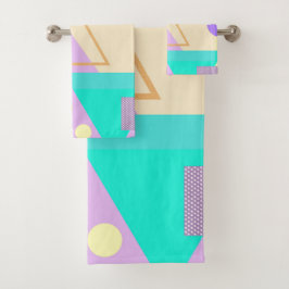 Conjunto De Toalhas Impressão amarelo geométrico