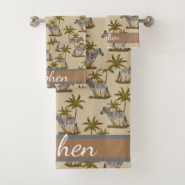 Conjunto De Toalhas Impressão animal infantil, zebra, natureza animal 