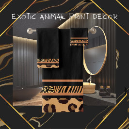 Conjunto De Toalhas Impressão Animal Leopardo Exótica