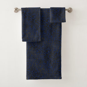 Conjunto De Toalhas Impressão animal negro-leopardo legante em azul es