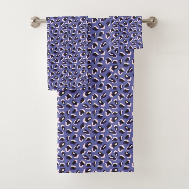 Conjunto De Toalhas Impressão Animal Roxa Abstrata Ousada (Insitu)