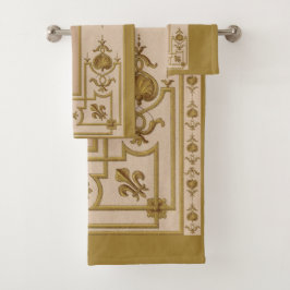 Conjunto De Toalhas impressão barroco de ouro opulento