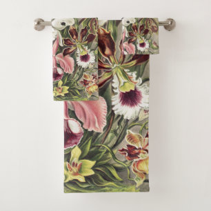 Conjunto De Toalhas Impressão Botânica Vintage de Orquídea de Ernst Ha