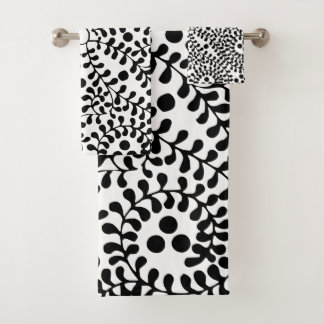 Conjunto De Toalhas Impressão branco e preto bonito