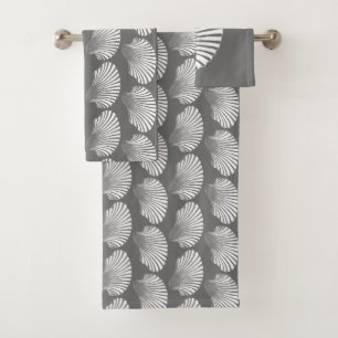 Conjunto De Toalhas Impressão, cinzas/cinza e branco de bloco de Shel