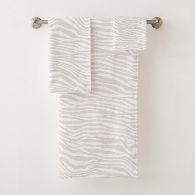 Conjunto De Toalhas Impressão Creme Zebra (Insitu)