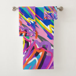 Conjunto De Toalhas Impressão de Abstrato de Reprodução de Cores