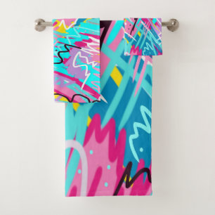 Conjunto De Toalhas Impressão de Abstrato Expressivo a Negrito