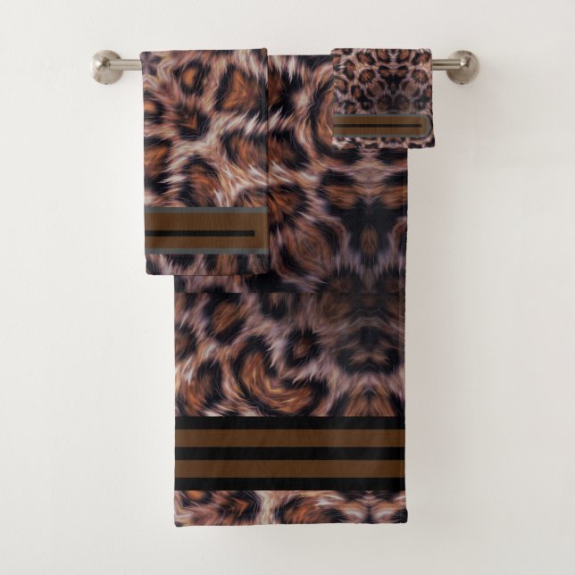 Conjunto De Toalhas Impressão de animais Mandela leopardo (Insitu)