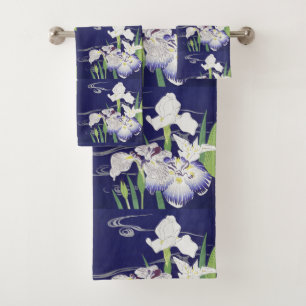 Conjunto De Toalhas Impressão de Arte de Íris Japonesa Antiga Kogyo Ts