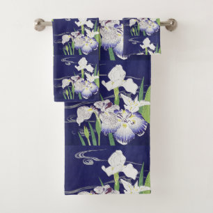 Conjunto De Toalhas Impressão de Arte de Íris Japonesa Vintage Kogyo T