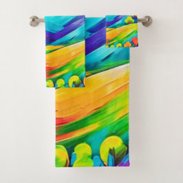 Conjunto De Toalhas Impressão de Arte de Montanha Sunset vibrante