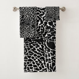 Conjunto De Toalhas Impressão de Elefante Preto e Branco