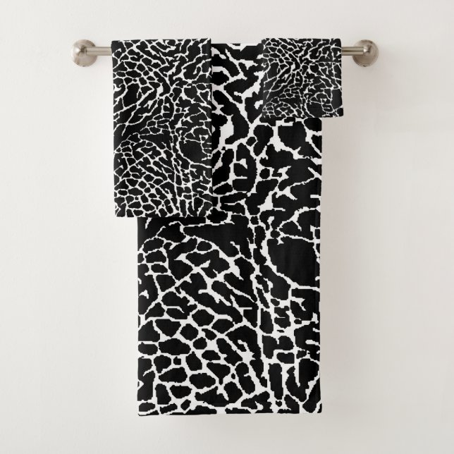 Conjunto De Toalhas Impressão de Elefante Preto e Branco (Insitu)