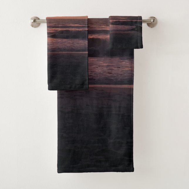 Conjunto De Toalhas Impressão de Fotografia de Sunset Beach Linda (Insitu)