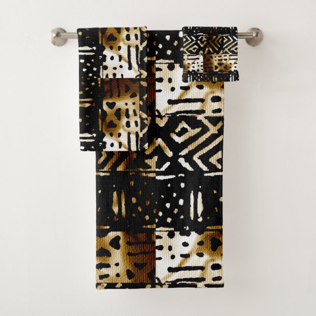 Conjunto De Toalhas Impressão de Lama Africana (Insitu)