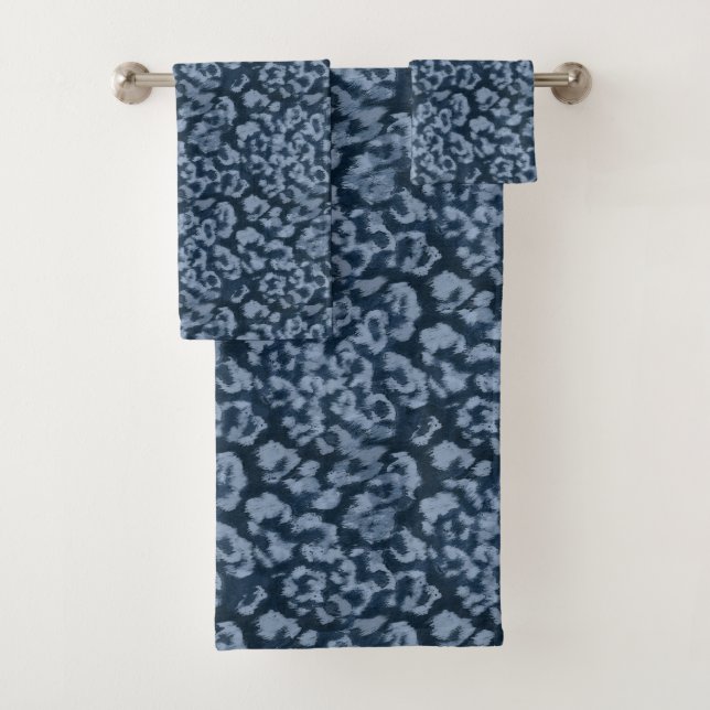 Conjunto De Toalhas Impressão de leopardo azul  (Insitu)
