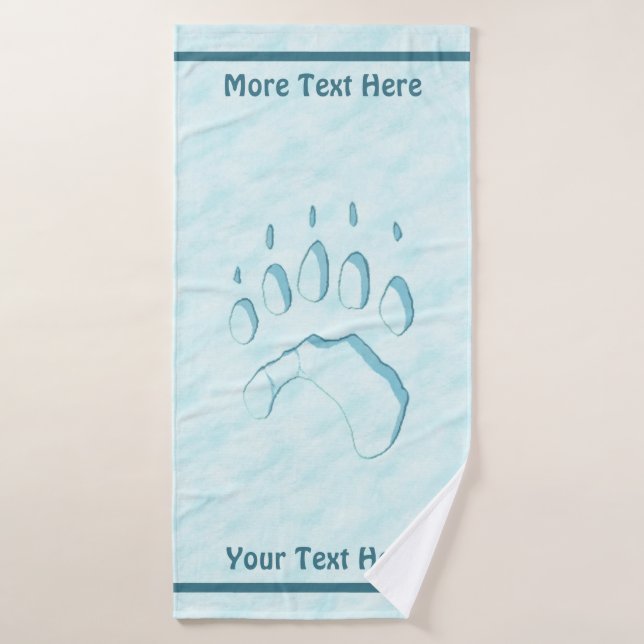Conjunto De Toalhas Impressão de Pata de Urso Polar (Toalha de Banho)