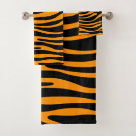 Conjunto De Toalhas Impressão de Princeton Orange Zebra