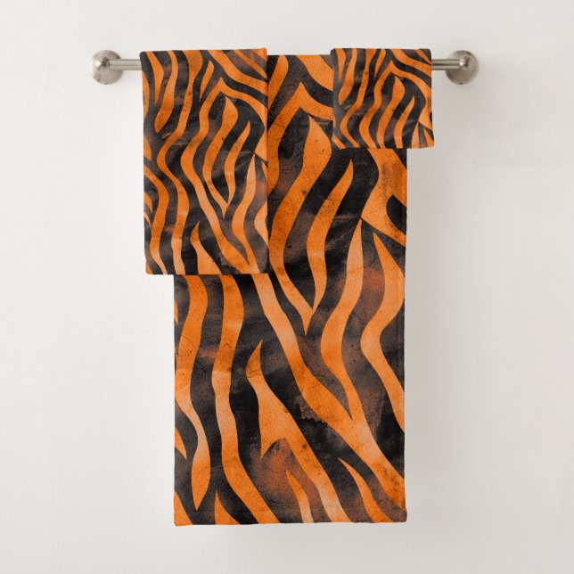 Conjunto De Toalhas Impressão de Tigre de Aquarela (Insitu)