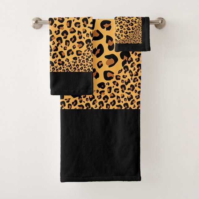 Conjunto De Toalhas Impressão Exótica de Leopardo Falso  (Insitu)