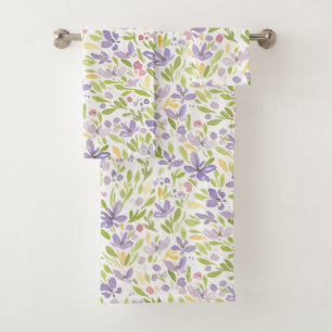 Conjunto De Toalhas Impressão Floral de lavanda Vintage Limão