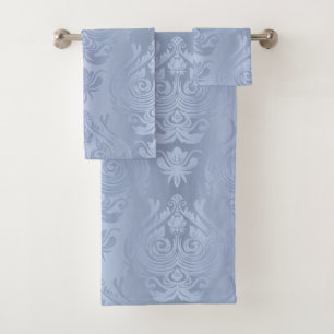 Conjunto De Toalhas Impressão floral de prata elegante do damasco