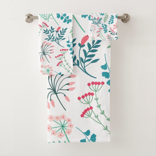 Conjunto De Toalhas Impressão Floral Moderno (Insitu)