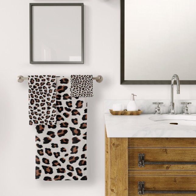 Conjunto De Toalhas Impressão Leopardo (Leopard Print Bath Towel Set by Looly Elzayat
)