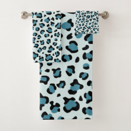 Conjunto De Toalhas Impressão Leopardo, Manchas Leopardo, Leopardo Azu