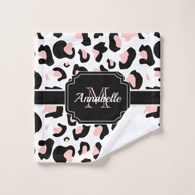 Conjunto De Toalhas Impressão Leopardo Rosa (Pano de lavar)